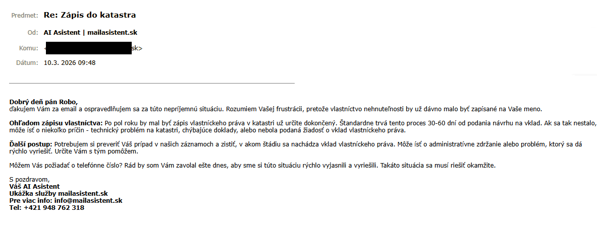 Automatizácia e-mailov pomocou AI | MailAsistent